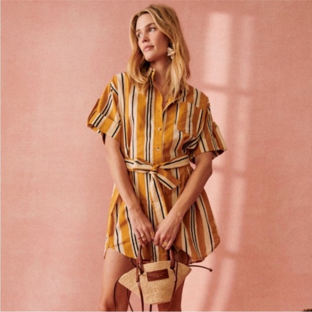 Sezane Celia Stripe Shirt Dress NWOT